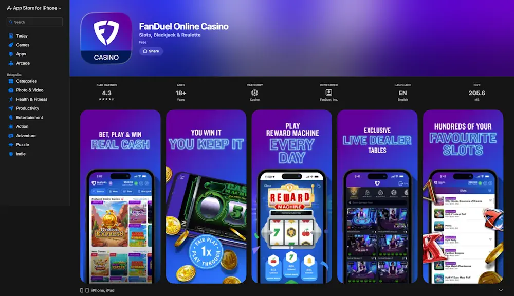 FanDuel Casino App App Store Screenshot